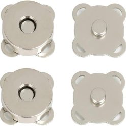 Magnetic snap fasteners 15mm silver pack of 12