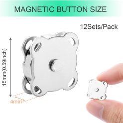 Alternative view of Magnetic snap fasteners 15mm silver pack of 12