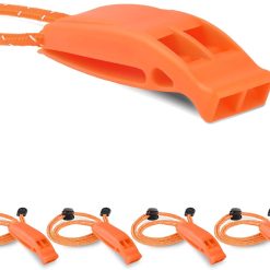 Emergency Whistle 4-Pack with Reflective Lanyard