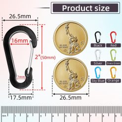 Alternative view of 6pcs Aluminum Small Carabiner Clip, 2 Inch Carabiner Keychain Clasp Spring D Ring for Hanging Home KeyRings Hook Paracord Lanyard Keychain Pet Collar Hiking Camping Fishing Accessories (Assorted)
