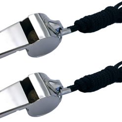 Stainless Steel Whistle with Lanyard – Pack of 2
