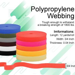 Alternative view of CooBigo Polypropylene Webbing Strap 3/4" Durable Poly Strapping 12 Yards 3/4 inch Wide Webbing Strap for Backbag,Pool Solar Cover,DIY Crafting,Pet Collar,Outdoor Gear