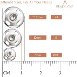 Alternative view of Nickel snap buttons for sewing, 106 sets, 3 sizes