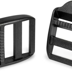 CooBigo 12 Pack Plastic Ladder Lock Buckles, 1" Ladder Slider Buckle for Backpack Strap Nylon Webbing Clip Replacement, Outdoor Camping Gear Sleeping Bag Tent Tie Down Strap Accessories (Black)