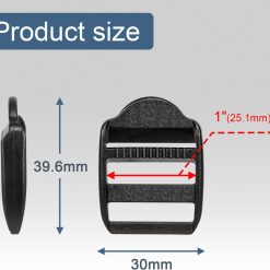 Alternative view of CooBigo 12 Pack Plastic Ladder Lock Buckles, 1" Ladder Slider Buckle for Backpack Strap Nylon Webbing Clip Replacement, Outdoor Camping Gear Sleeping Bag Tent Tie Down Strap Accessories (Black)