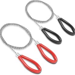 2pcs Cable Wire Saw for PVC, Stainless Steel Pocket Chainsaw Rope Backpack Gear, 31.3" Rope Saw for PE and ABS Plastic Pipes, Emergency Survival Outdoor Camping Hiking Hunting Kits