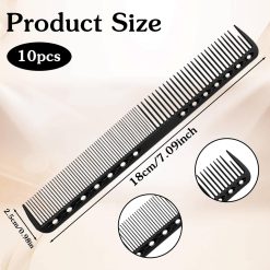 Alternative view of 10PCS Cutting Combs for Hair Stylist, Carbon Fiber Hair Combs Fine Tooth Comb Barber Comb Heat Resistant Carbon Fiber Professional Salon Hairdressing for Salon Stylist Men and Women Black
