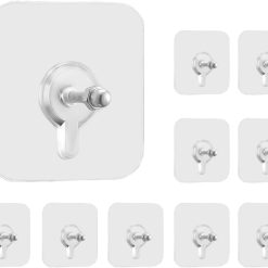 Adhesive Wall Hooks Stainless Steel 10-Pack