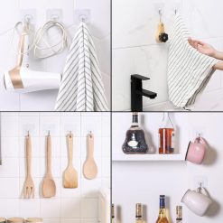 Alternative view of Adhesive Wall Hooks Stainless Steel 10-Pack