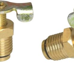Brass air hose drain cock 1/4 NPT with handle, 13mm