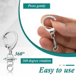 25 Pack Lobster Claw Clasps Keychain Kit, Silver Keychain Clip with Swivel Snap Hooks, Bulk Key Chain Clasps for Crafts DIY Making 9 V1258 DP02 D 62 202604140020 03