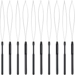 Hair extension loop needle threader tool 10 pack