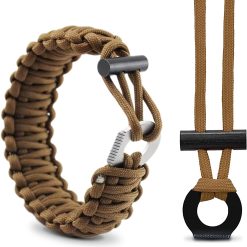Alternative view of 5 Pack Paracord Bracelet Flint Fire Starter Ferrocerium Rod Fire Steel,Parachute 550 Rope Outdoor Camping Hiking Emergency Survival Fire Starter Flint Stick DIY Kit