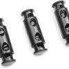 Cord lock ends 3mm double hole stopper, 50 pack