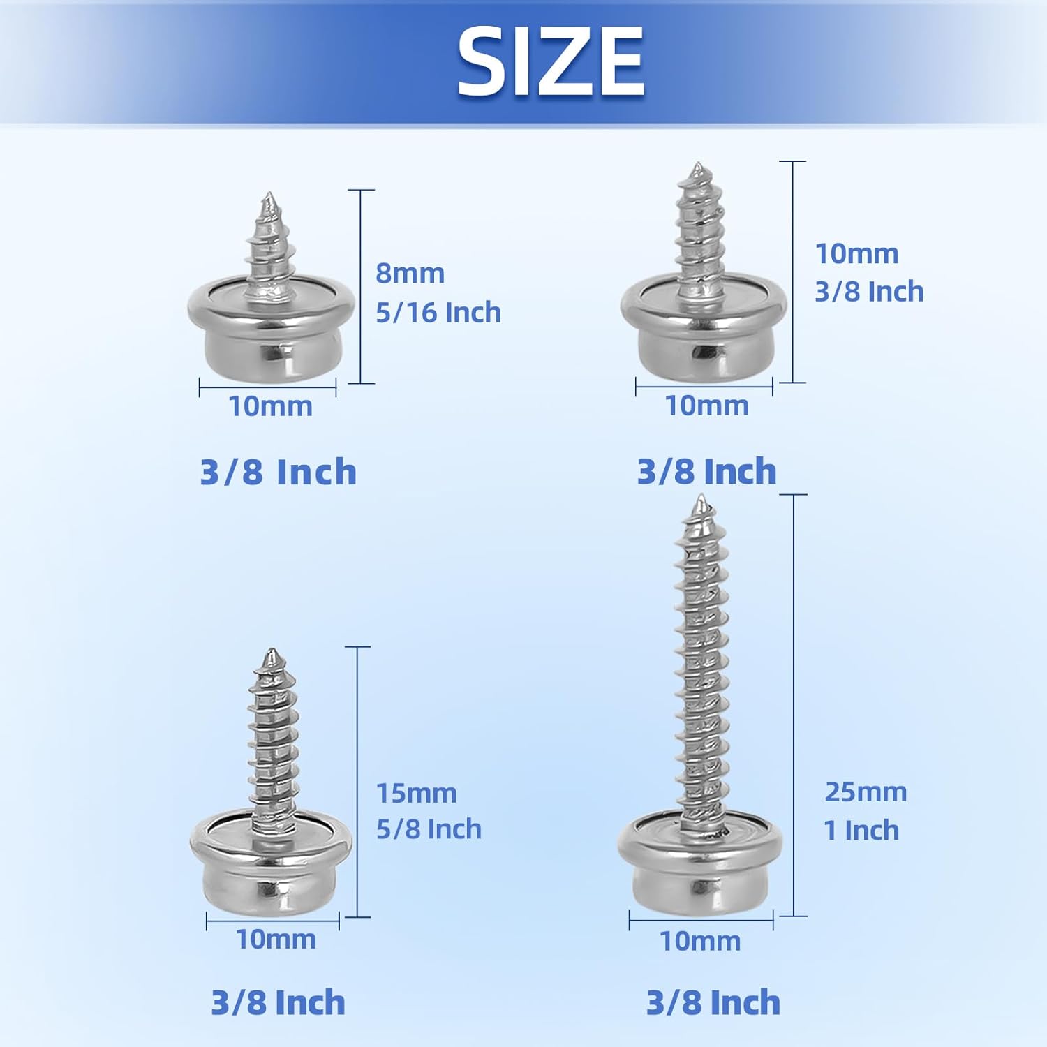 Boat Canvas Snaps Stainless Steel 1" 30 Pack 2 Boat Canvas Snaps Stainless Steel 1" 30 Pack - Image 2