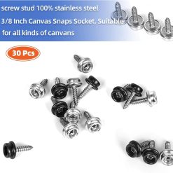 Boat Canvas Snaps Stainless Steel 1" 30 Pack 8 V1258 DP02 E 112 202604140110 03