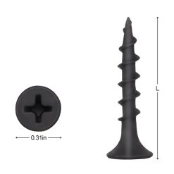 Alternative view of #8 x 1-5/8" Drywall Screws Coarse Thread Black Phosphate