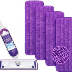Reusable Power Mop Refills Pads Compatible with Swiffer PowerMop Mop - Microfiber Power Mop Pads Refill for 13 ''-15 '' Spray Mop- Washable Pads for Multi-Surface Floor Cleaning, 4 Pack