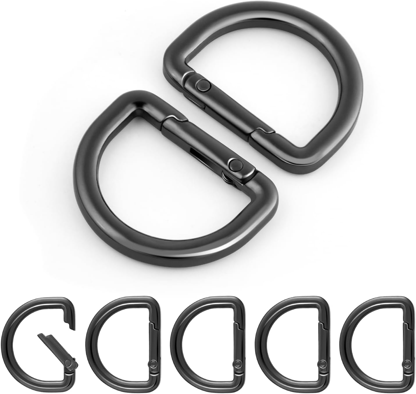 10pcs 1 Inch Spring D Ring Purse Clip, Metal Carabiner Keychain Clips for Bag Strap Hook, Key Fob Holder, Dog Tag Clasp, Paracord Keyring (GunBlack) 1 10pcs 1 Inch Spring D Ring Purse Clip, Metal Carabiner Keychain Clips for Bag Strap Hook, Key Fob Holder, Dog Tag Clasp, Paracord Keyring (GunBlack)