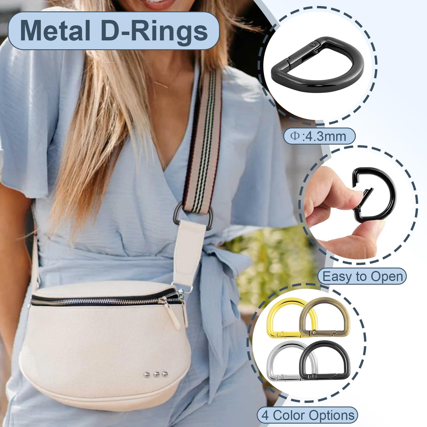 10pcs 1 Inch Spring D Ring Purse Clip, Metal Carabiner Keychain Clips for Bag Strap Hook, Key Fob Holder, Dog Tag Clasp, Paracord Keyring (GunBlack) 5 10pcs 1 Inch Spring D Ring Purse Clip, Metal Carabiner Keychain Clips for Bag Strap Hook, Key Fob Holder, Dog Tag Clasp, Paracord Keyring (GunBlack) - Image 5
