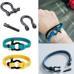 Alternative view of CooBigo Metal Silver Bow Shackle for Emergency Survival Paracord Bracelet Parachute
