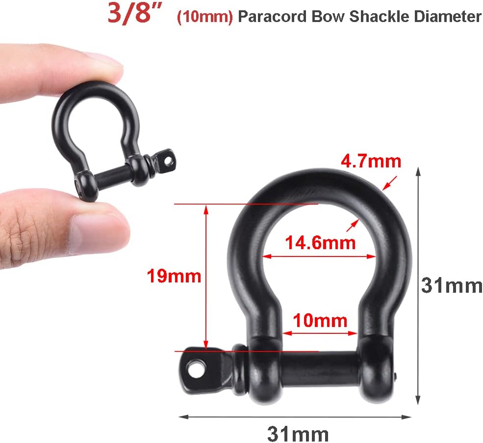 CooBigo Metal Silver Bow Shackle for Emergency Survival Paracord Bracelet Parachute 3 CooBigo Metal Silver Bow Shackle for Emergency Survival Paracord Bracelet Parachute - Image 3