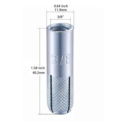 Alternative view of 3/8"-16 Drop-In Anchors 20 Pack, Zinc Plated