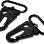 Paracord Lanyard Metal Swivel Clip 1-1/4" Keychain Carabiner Black 6 Pack