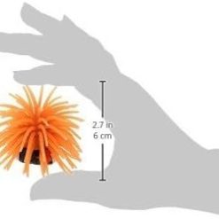 Alternative view of Silicone Sea Anemone Aquarium Ornament Small Orange