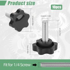 Alternative view of 1/4-20 Black Star Knobs, Pack of 10