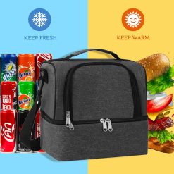 Alternative view of Lunch Bag for Women and Men - Reusable, Leakproof, and Insulated Double Deck Design for Picnic, Hiking, Beach, Work and Office Use
