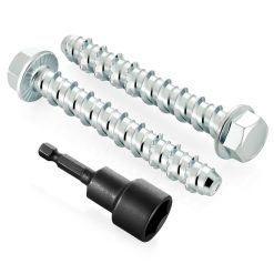 3/8" x 2-1/2" Concrete Screws, Zinc Plated (25 Pack)