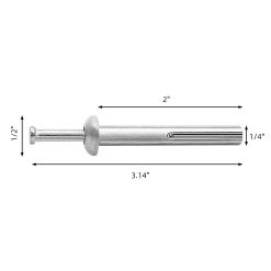 Alternative view of Hammer Drive Nail Anchors 1/4 x 2 50 Pack Zinc Alloy
