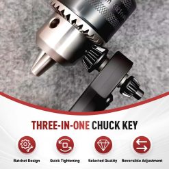 Alternative view of 2-in-1 Drill Chuck Ratchet Spanner with 3 Magnetic Heads
