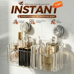 Alternative view of Bathroom Suction Storage Box with Drain Holes