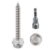 #10 x 1-1/4 Self-Tapping Wood Screws 410 Stainless Steel Hex 200pc