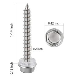 Alternative view of #10 x 1-1/4 Self-Tapping Wood Screws 410 Stainless Steel Hex 200pc