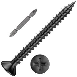 #8 x 1-1/2 Black Wood Screws, 300 Pack