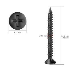 Alternative view of #8 x 1-1/2 Black Wood Screws, 300 Pack