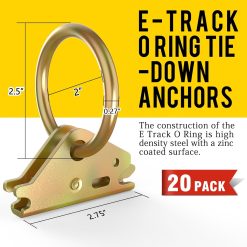 Alternative view of Steel E-Track O-Ring Tie-Down Anchors 20pcs