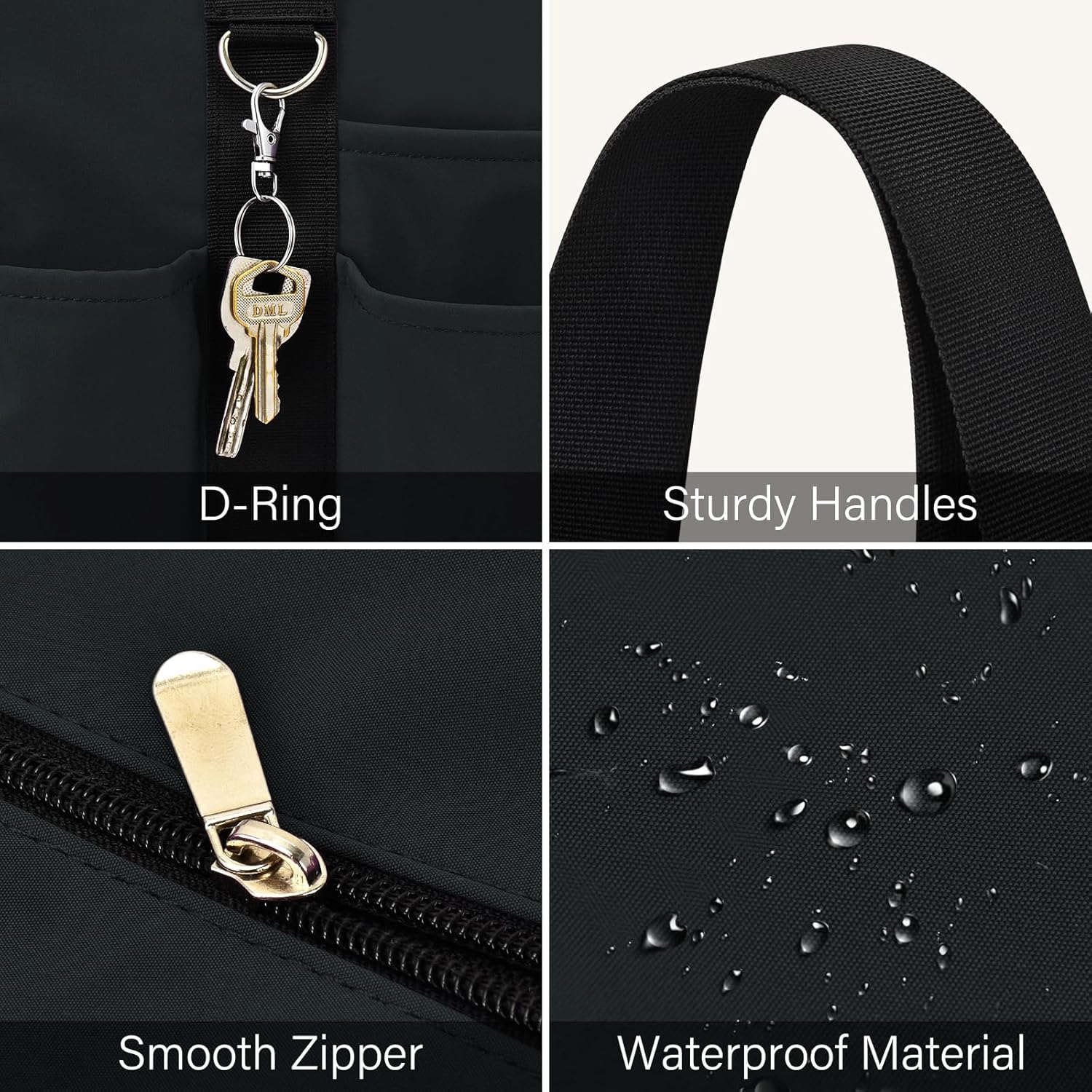 Large Tote Bag for Women Waterproof with 12 Pockets Top Zipper Closure Utility Teacher Nurse Bags for Work School 4 Large Tote Bag for Women Waterproof with 12 Pockets Top Zipper Closure Utility Teacher Nurse Bags for Work School - Image 4
