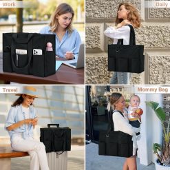 Large Tote Bag for Women Waterproof with 12 Pockets Top Zipper Closure Utility Teacher Nurse Bags for Work School 12 V1258 DP02 F 743 202604140245 05