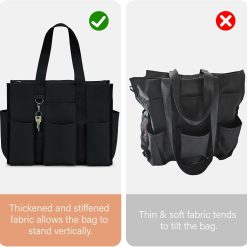 Large Tote Bag for Women Waterproof with 12 Pockets Top Zipper Closure Utility Teacher Nurse Bags for Work School 13 V1258 DP02 F 743 202604140245 06