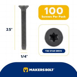 Alternative view of Trailer Deck Screws 1/4 x 2-1/2" T-30 Star Drive 100 Pack