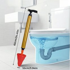 Alternative view of High-pressure toilet plunger with air drain auger