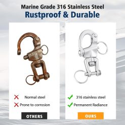 316 Stainless Steel Swivel Snap Shackle 70mm 10 V1258 DP02 F 925 04
