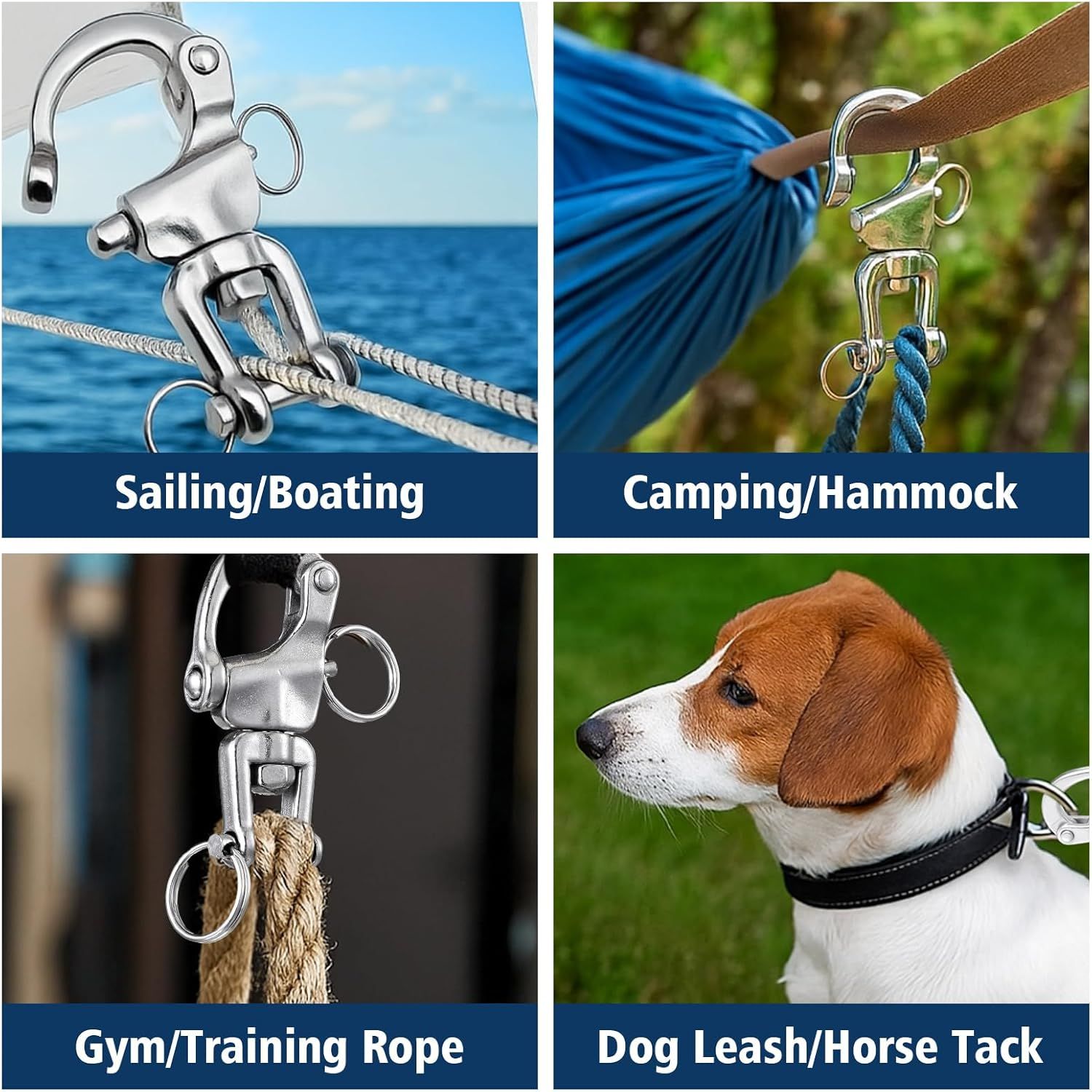 316 Stainless Steel Swivel Snap Shackle 70mm 6 316 Stainless Steel Swivel Snap Shackle 70mm - Image 6