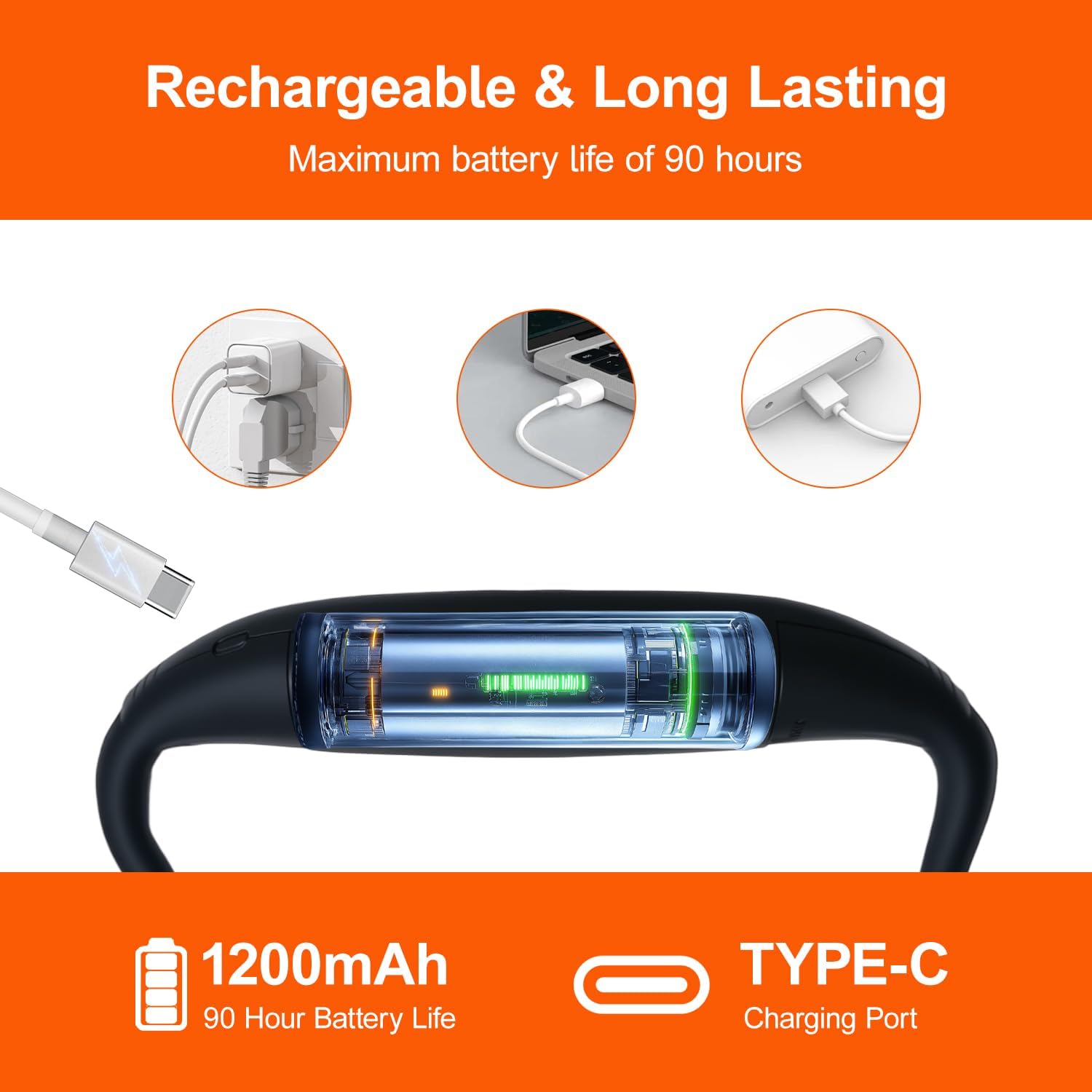 LED Rechargeable Neck Reading Light with 3 Color Temperatures 3 LED Rechargeable Neck Reading Light with 3 Color Temperatures - Image 3