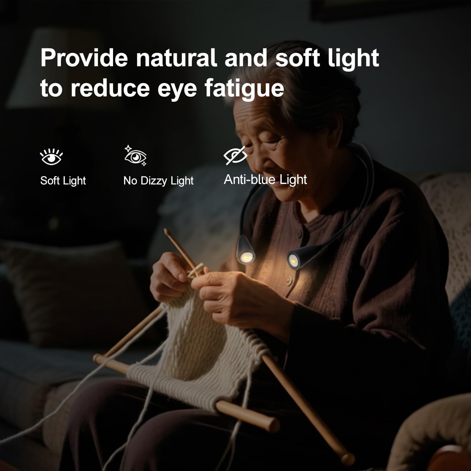 LED Rechargeable Neck Reading Light with 3 Color Temperatures 6 LED Rechargeable Neck Reading Light with 3 Color Temperatures - Image 6
