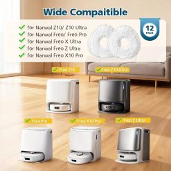 Alternative view of 12-Pack Replacement Mop Pads for Narwal Freo, Freo Pro, Freo X Ultra, Z Ultra, Freo Z10 & X10 Pro Robot Vacuum & Mop, Washable Reusable Microfiber Robot Vacuum Mop Pads